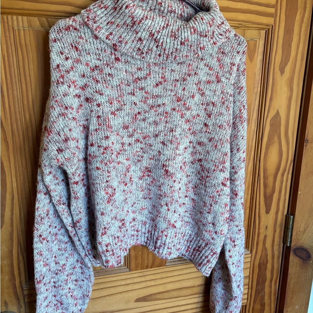 Cozy Pink,Red, and Gray Women's Sweater